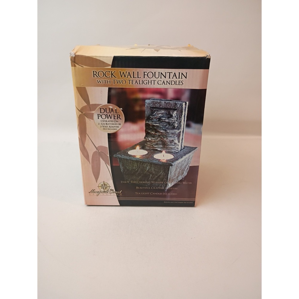 Rock Wall Fountain with Tealight Candle Holders by Tradewinds - New Open Box